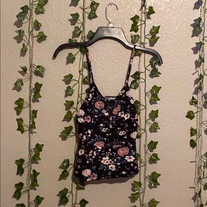 American Eagle black floral corset top